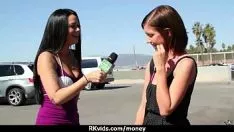 Play Fast adolescent fucks a man before of the television camera for cash in 13