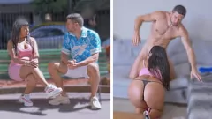 Oynat Büyük Kalkmış Antonio Mallorca Dindar Arjantinli MILF Ayelen Pink'i Bozdu