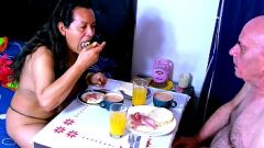 Oynat Cızırtılı Latina Kahvaltı: Anal ve Creampie Eyleminde Garabas ve Olpr